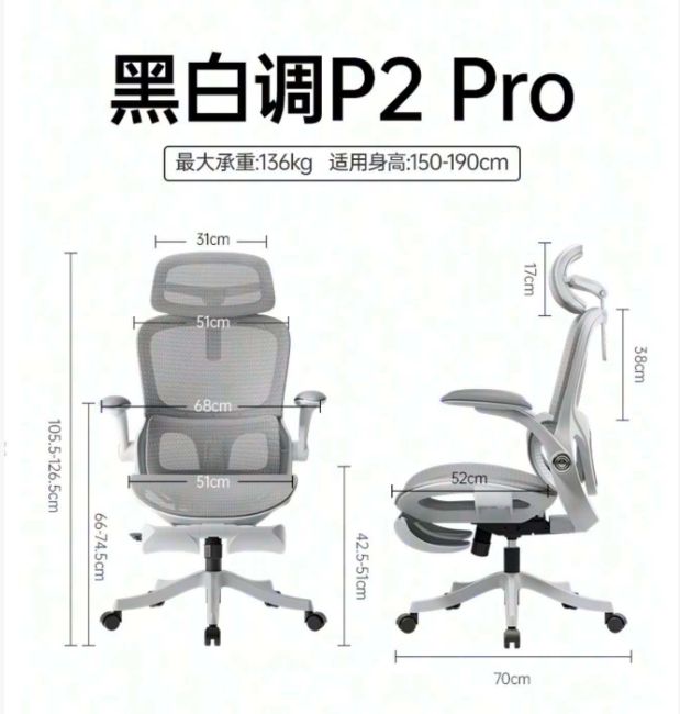Hbada P2 Pro Ergonomic Chair Cream White