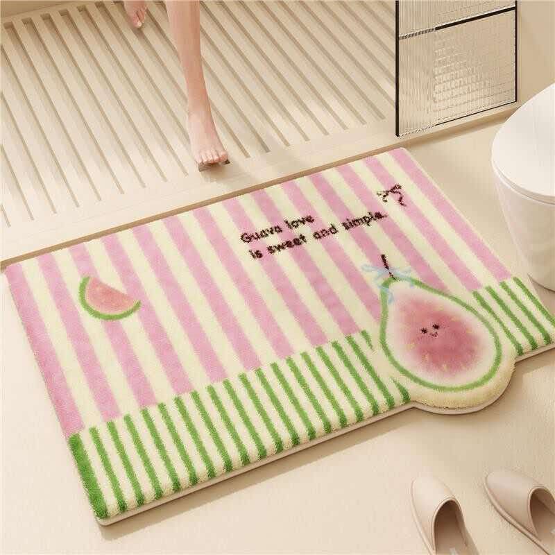 Thick Plush Bath Mat - Sweet Guava Design