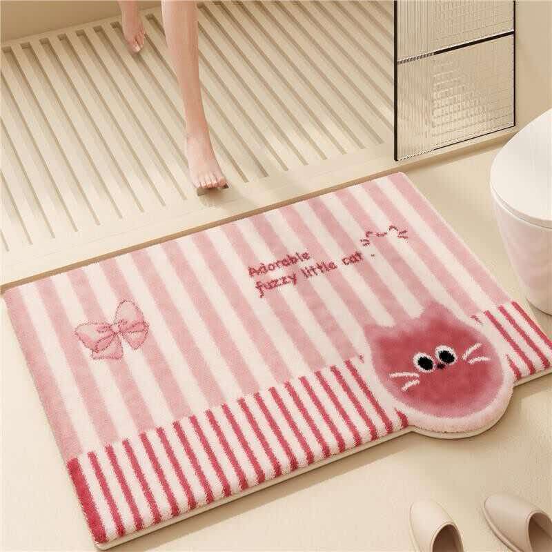 Thick Plush Bath Mat - Sweet Dream Cat Design