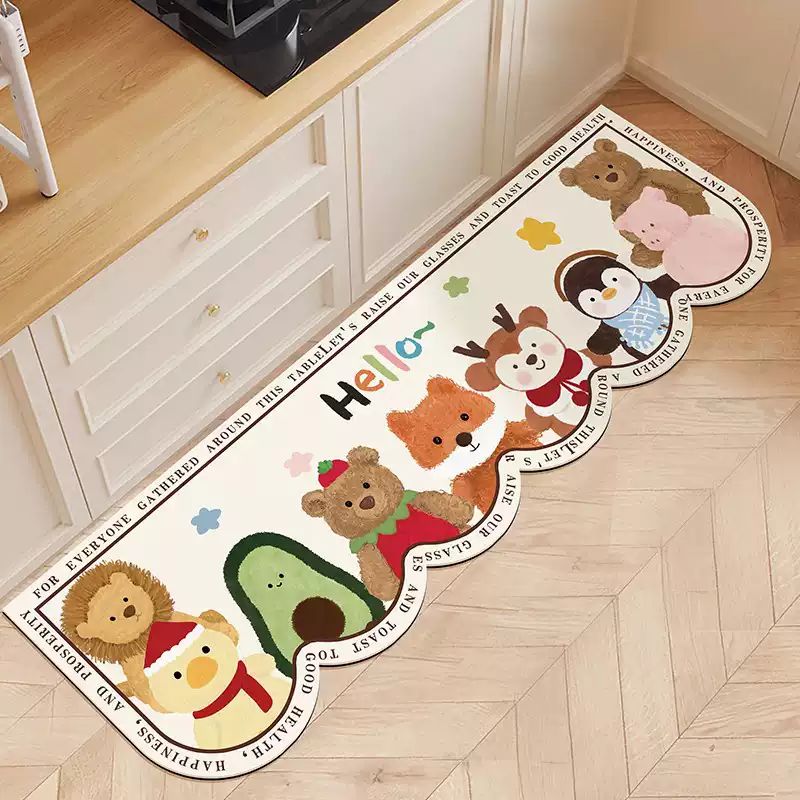 Plush Doll Row Long Mat - Hello Animals
