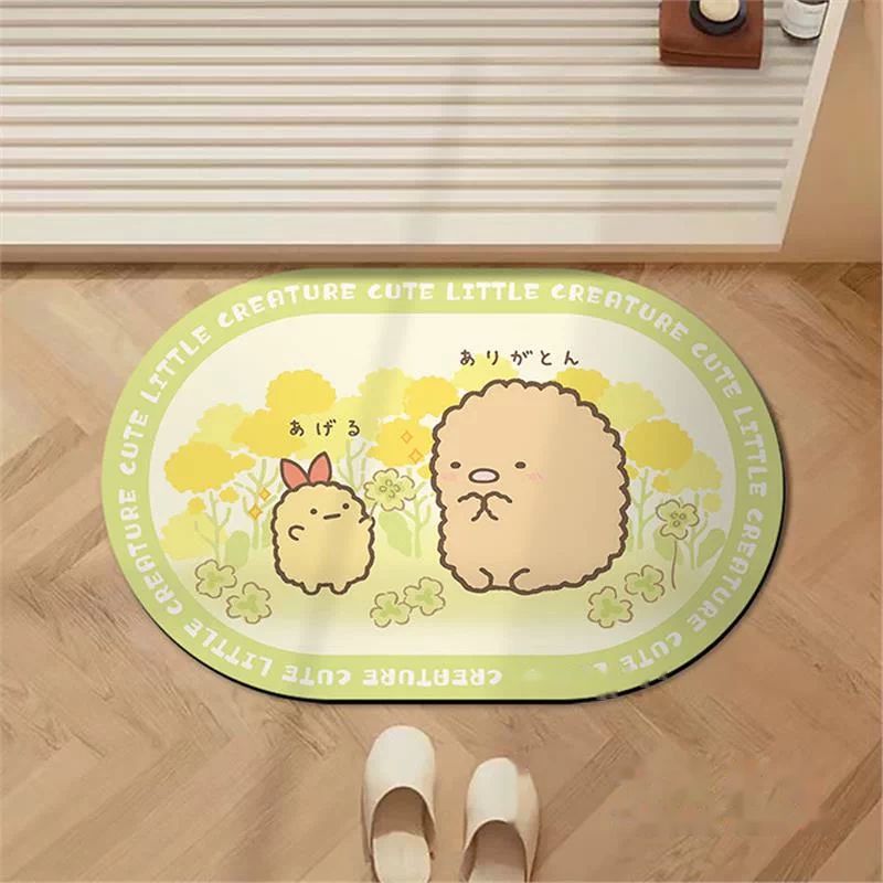 Sumikko Gurashi Oval Diatomite Bath Mat - Tonkatsu and Ebi