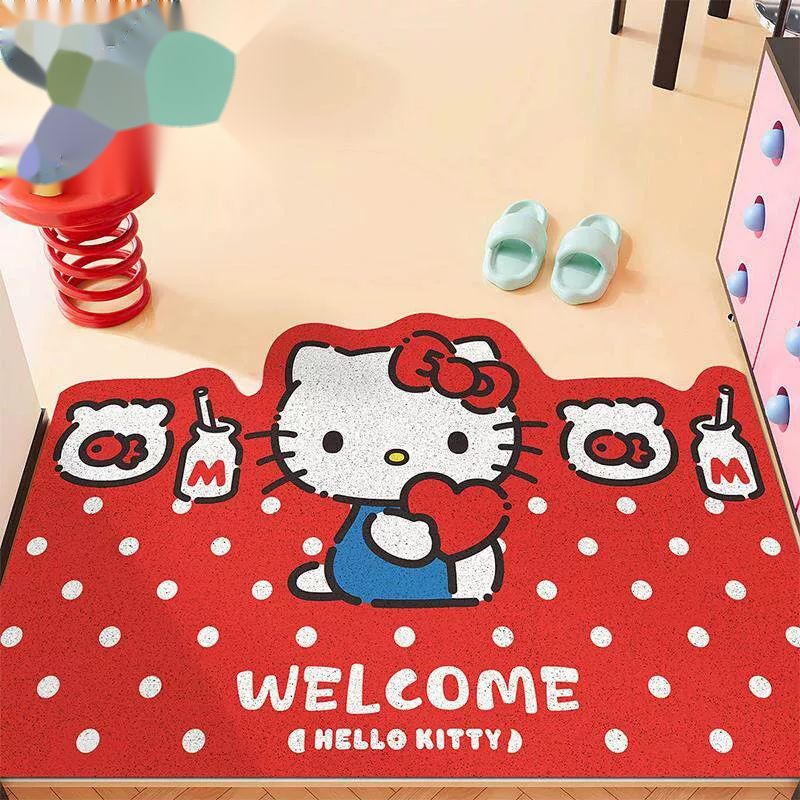 Cartoon Polka Dot Door Mat Red Cat | PVC Coil Entry Mat - Milky Life