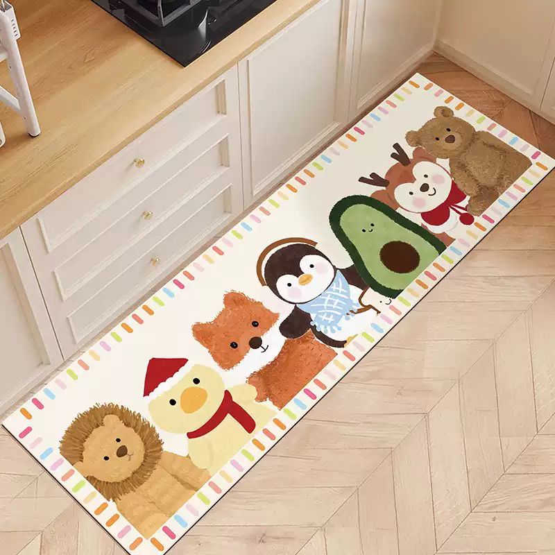 Plush Doll Row Long Mat - Animal Friends