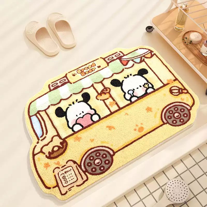 Pochacco Bus Faux Cashmere Bath Mat