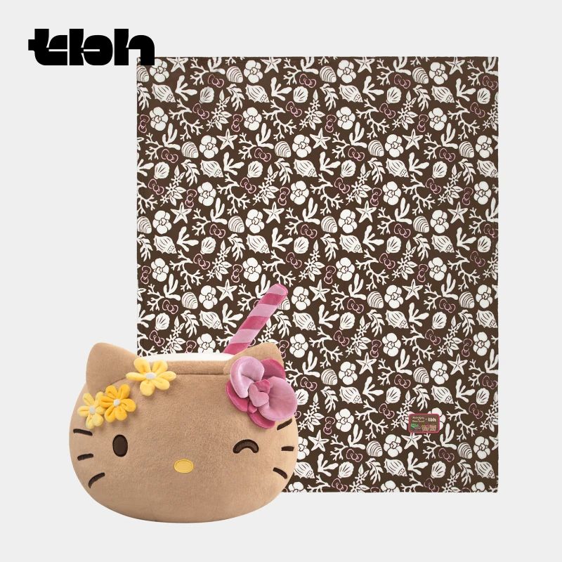 tbh Hello Kitty 2-in-1 Flannel Blanket Pillow - Tanned Coconut