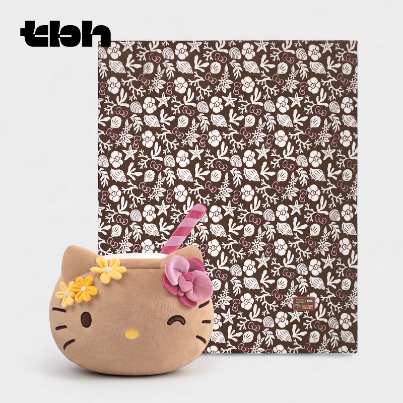 tbh Hello Kitty 2-in-1 Flannel Blanket Pillow - Tanned Coconut
