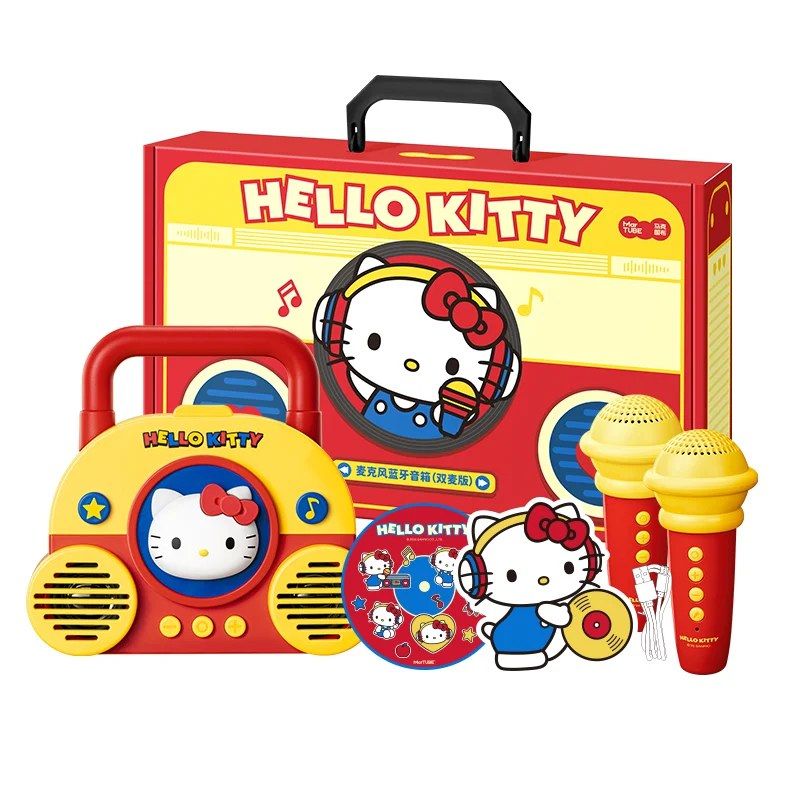 MarTUBE SANRIO Hello Kitty Karaoke Microphone Speaker Dual Mic