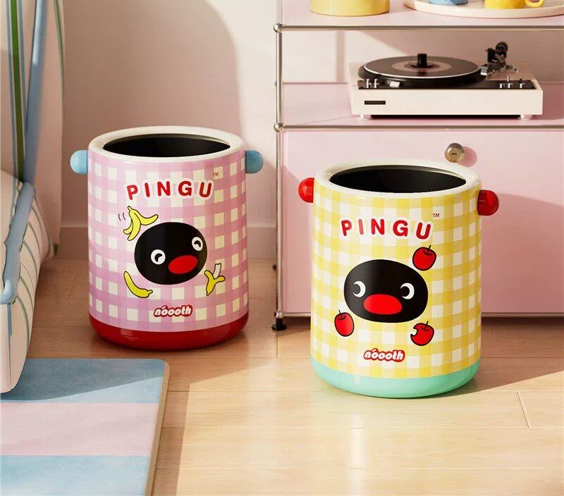 Pingu Trash Bin 15L - Banana Pink Gingham
