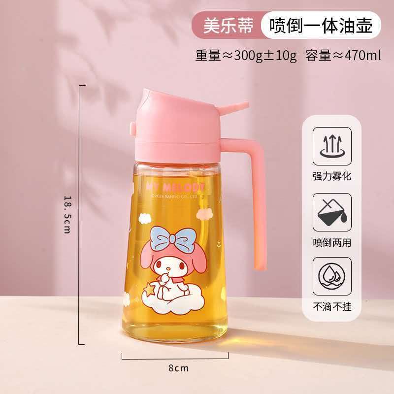 SANRIO My Melody Glass Oil Dispenser Spray and Pour 470ml