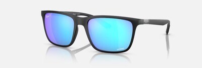 Ray Ban 4385 Chromance Matte Black Green Blue Mirror