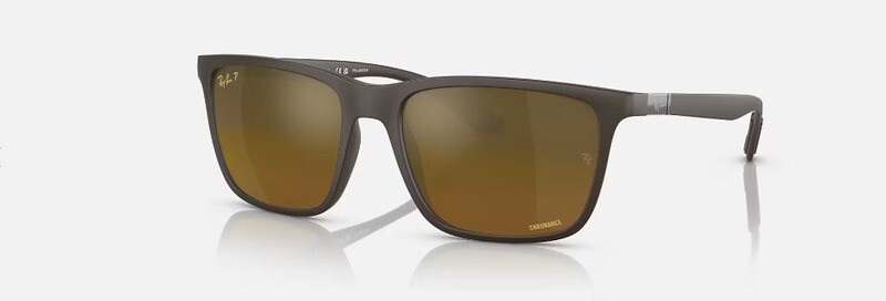 Ray Ban 4385 Chromance Matte Brown Gold Mirror