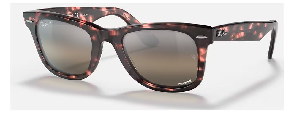 Ray Ban 2140 Chromance Polished Transparent Pink Silver/Grey RB2140 1334G3 50-22