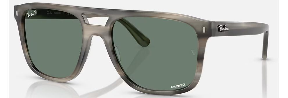 Ray Ban 2213 CHROMANCE Polished Havana Grey Polarized Grey RB2213CH 14243R 58-20