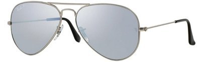 Ray Ban Aviator Matte Silver Silver Mirror Polarized