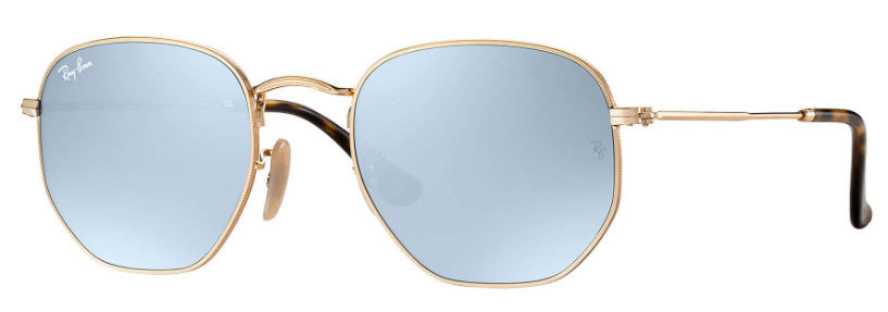 ray ban hexagonal blue flash