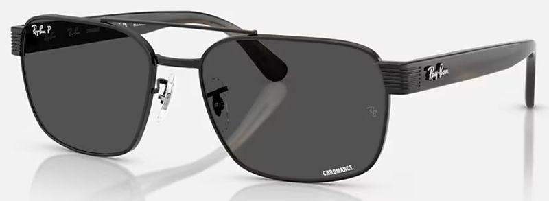 Ray Ban 3751CHROMANCE Polished Black Polar Dark Grey RB3751CH 002/K8 61-17