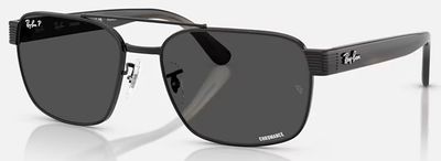 Ray Ban 3751CHROMANCE Polished Black Polar Dark Grey RB3751CH 002/K8 61-17