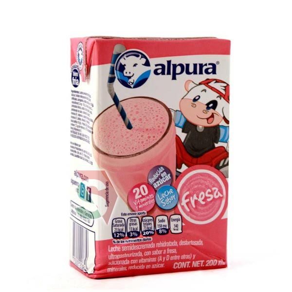 LECHE ALPURA FRESA 200 ML.
