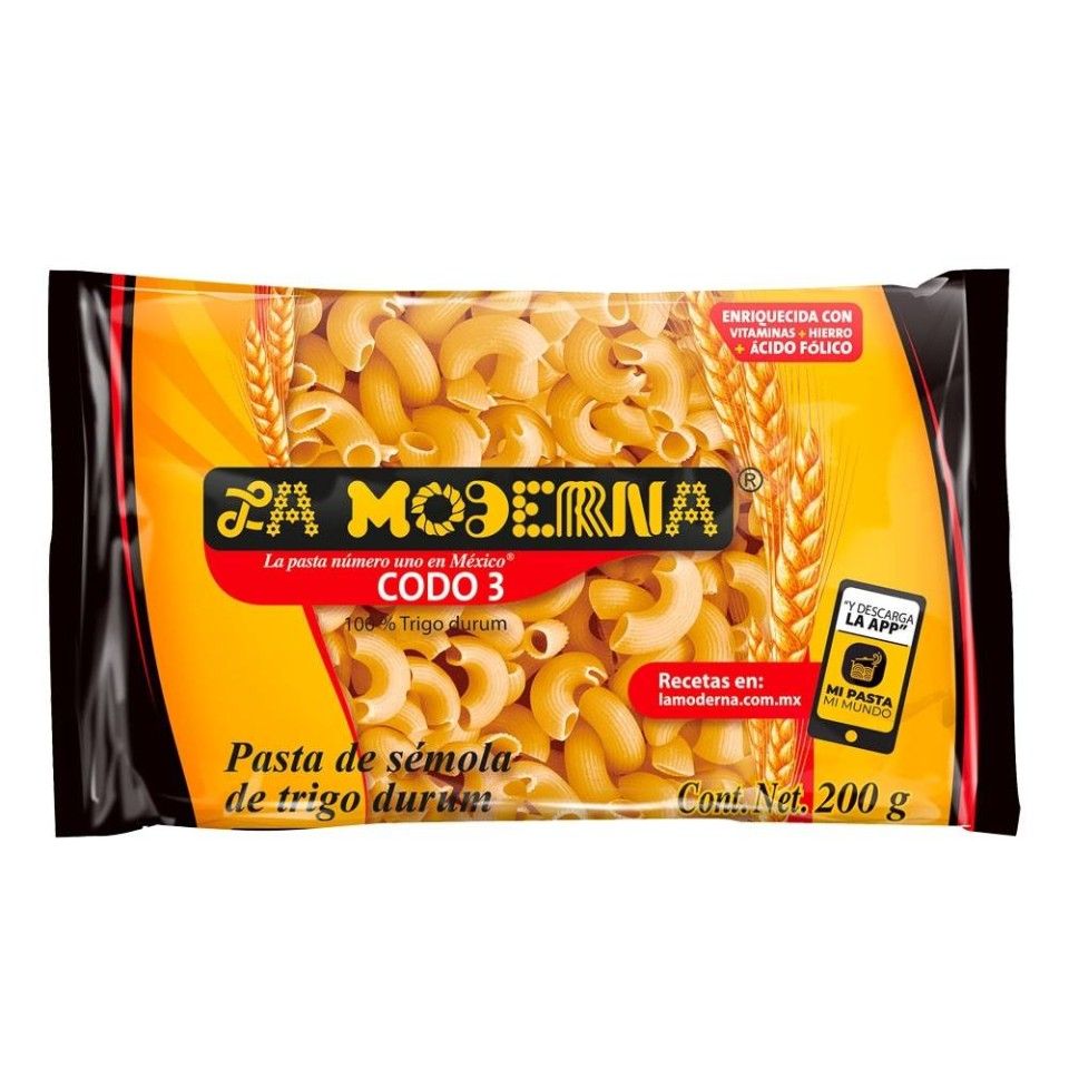 PASTA CODO #3 LA MODERNA 200GR.