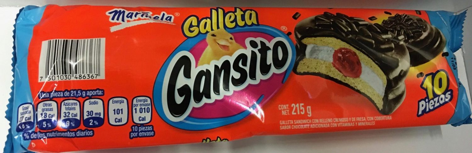 TUBO GALLETA GANSITO 8PZ 215GR.