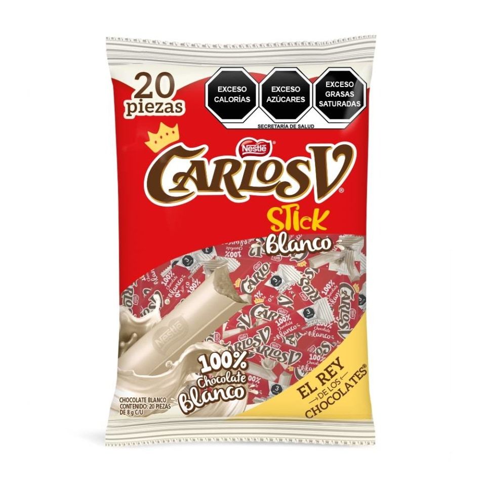 CHOCOLATE BLANCO  STICK CARLOS V NESTLE 8GR (20)