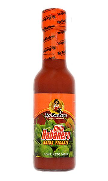 SALSA DE CHILE HABANERO ROJA 140ML LA EXTRA.