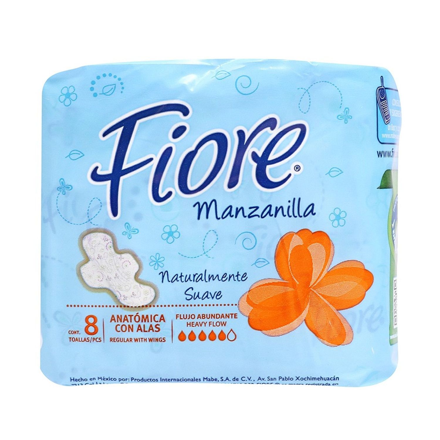 TOALLA FEMENINA FIORE ANATOMICA S/A 8S