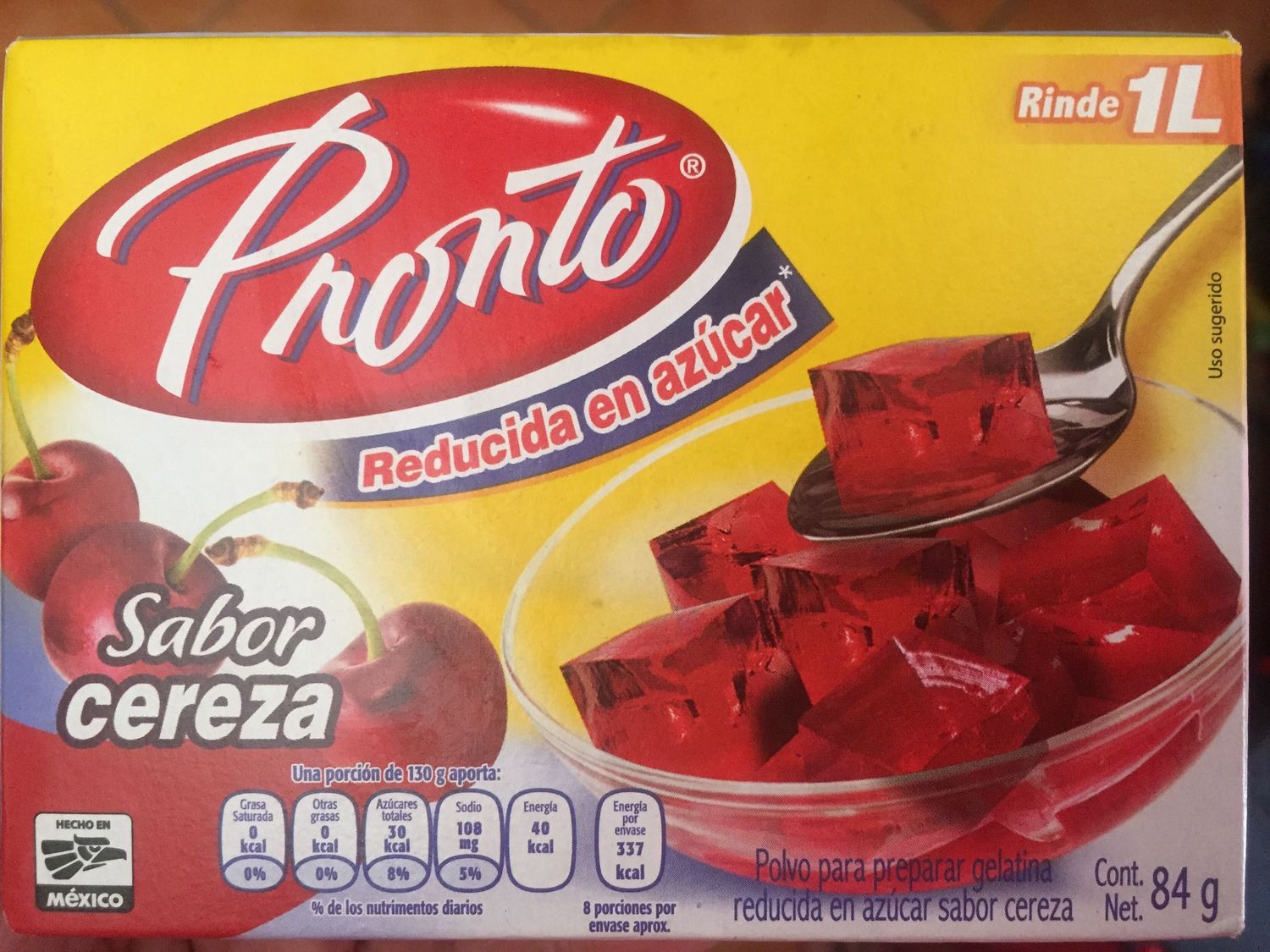 GELATINA PRONTO CEREZA 84 GRS