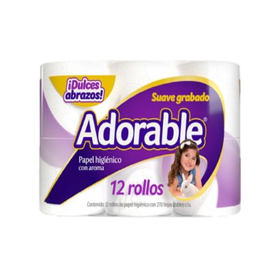 PAPEL HIGIENICO C/AROMA ADORABLE 270HJAS 12S