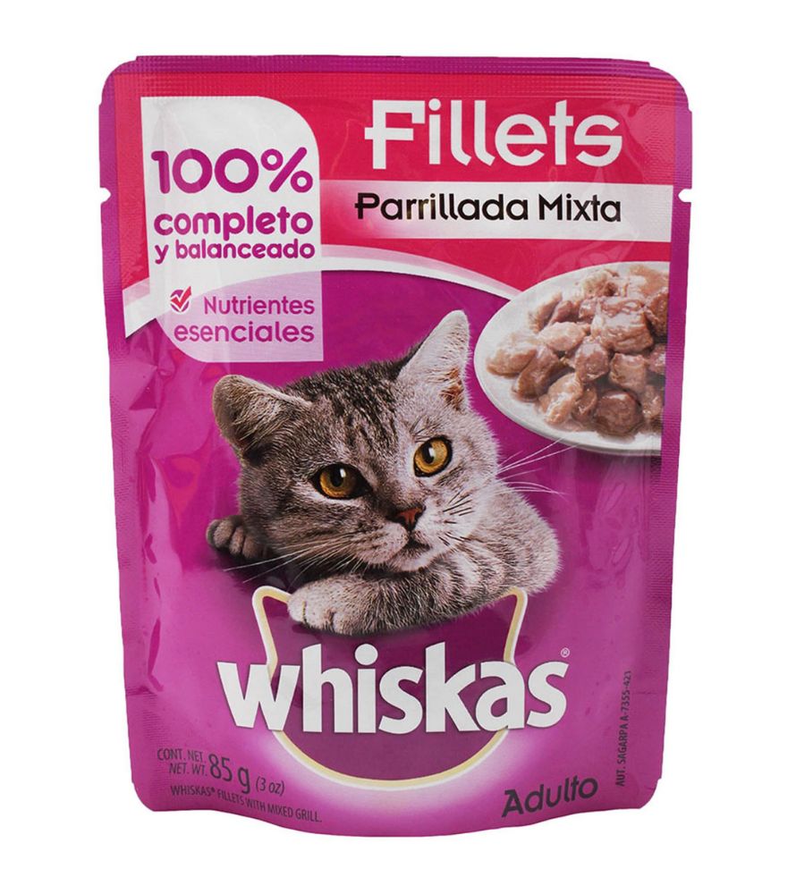 ALIMENTO WHISKAS PARRILLADA MIXTA 85 GR