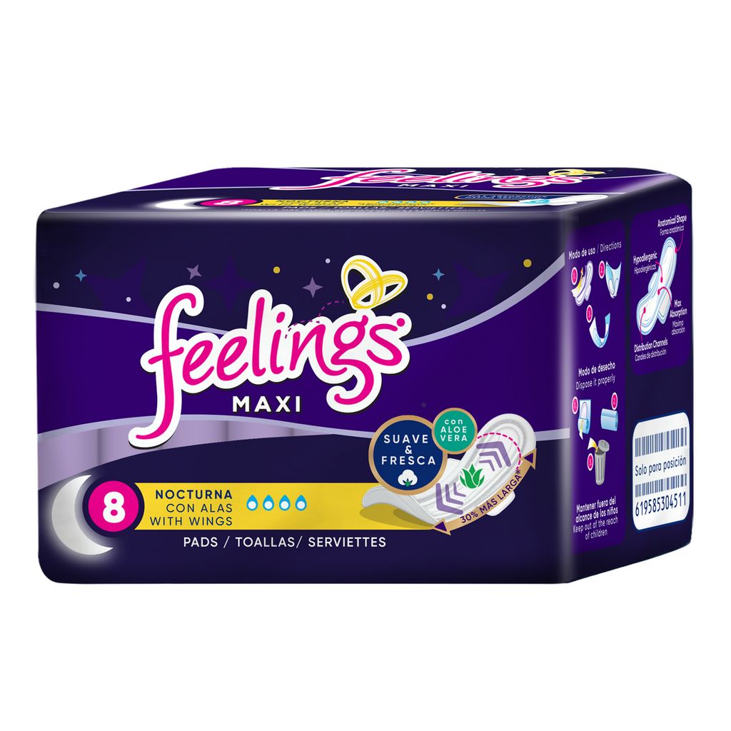 TOALLA FEELINGS MAXI NOCTURN C/ALAS LAMBI 8 S