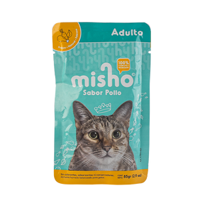 ALIMENTO MISHO ADULTO SABOR POLLO POUCH 85GR