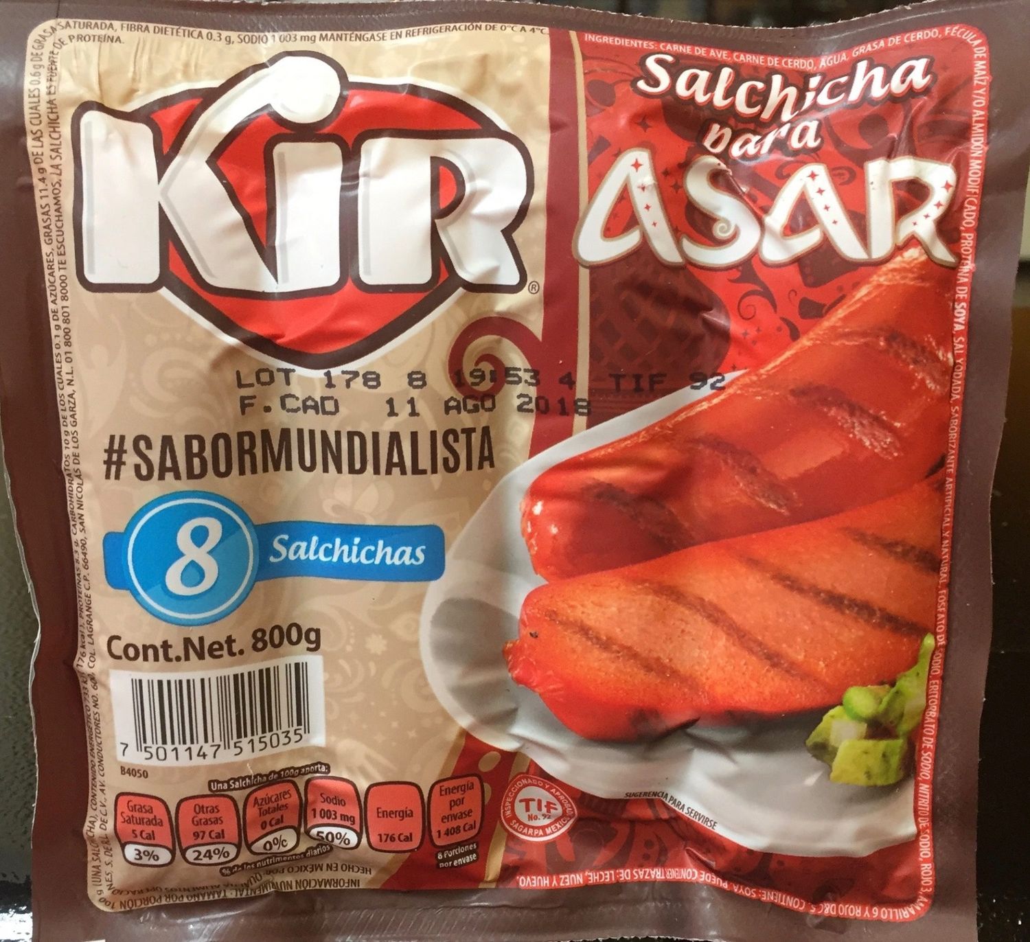 SALCHICHA ASAR KIR 800GR