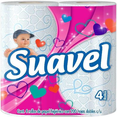 PAPEL HIGIENICO SUAVEL 200HOJAS 4S