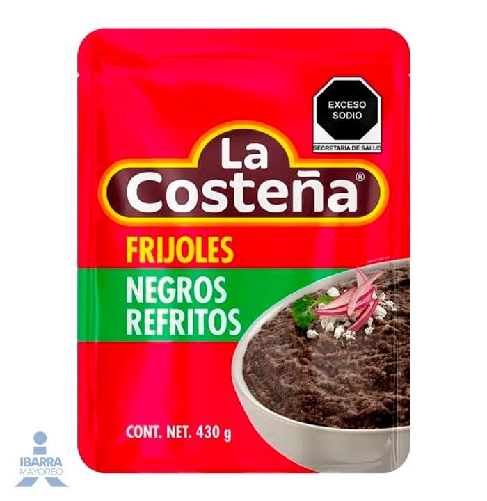 FRIJOL REFRITOS NEGRO LA COSTEÑA  POUCH 430GR