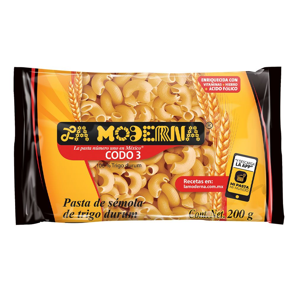 PASTA CODO #3 LA MODERNA 200GR.