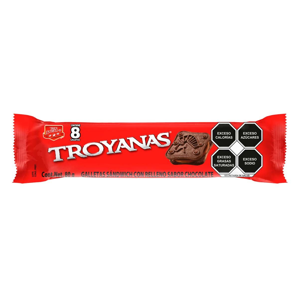 GALLETA TROYANAS CHOCOLATE T/ESTRELLAS 80GR.