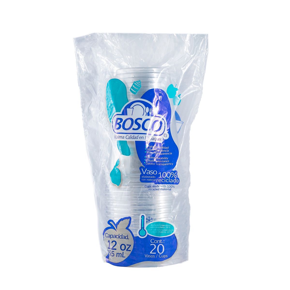 VASO PLASTICO BOSCO #12  OZ 50S