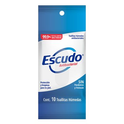 TOALLITAS HUMEDAS ANTIBACTERIAL ESCUDO  10S
