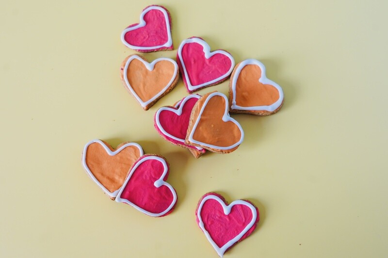 Mini Frosted Heart Cookies
