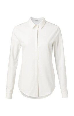 Yaya woman Jersey cotton blend shirt PURE WHITE