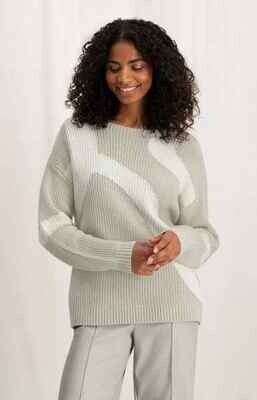 Yaya woman Sweater with jacquard SILVER LINING BEIGE