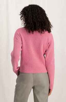 Yaya woman Chenille sweater ls MORNING GLORY PINK