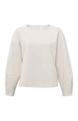 Yaya woman Sweatshirt with puff sleeve OFF WHITE SWEAT