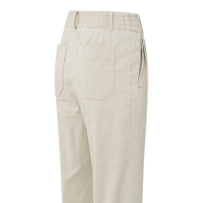 Yaya woman Woven loose fit trousers with WHITE SAND