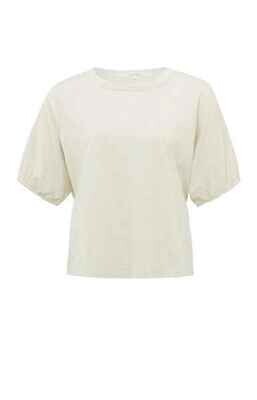 Yaya woman T-shirt with elastic puff slee LIGHT BEIGE MELANGE