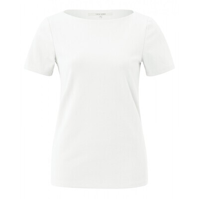 Yaya woman T-shirt with boatneck PURE WHITE