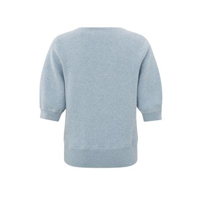 Yaya woman V-neck sweater with stitch det XENON BLUE MELANGE