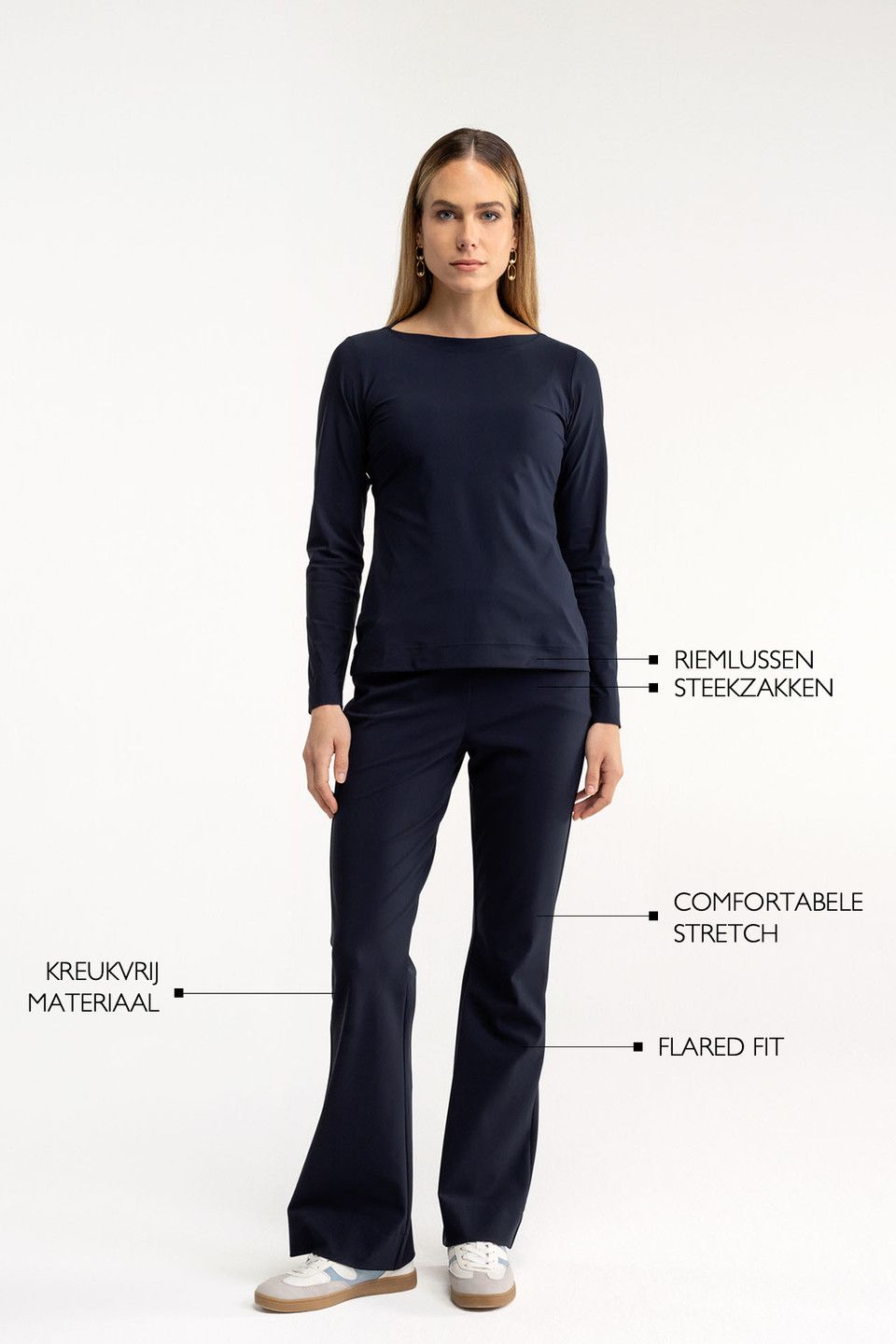 STUDIO ANNELOES Flair bonded trousers blauw