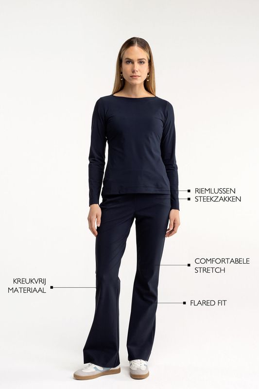 STUDIO ANNELOES Flair bonded trousers blauw
